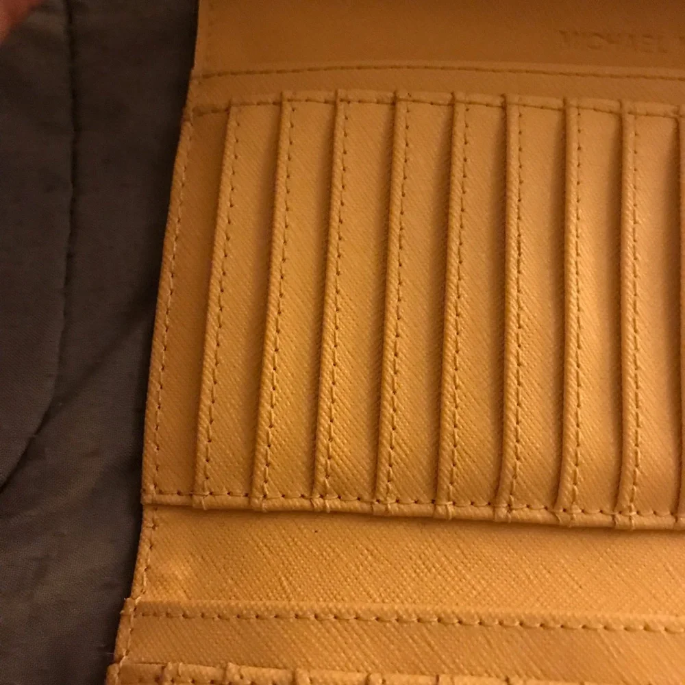 Michael Kors jet set Yellow trifold Saffiano Leather Wallet